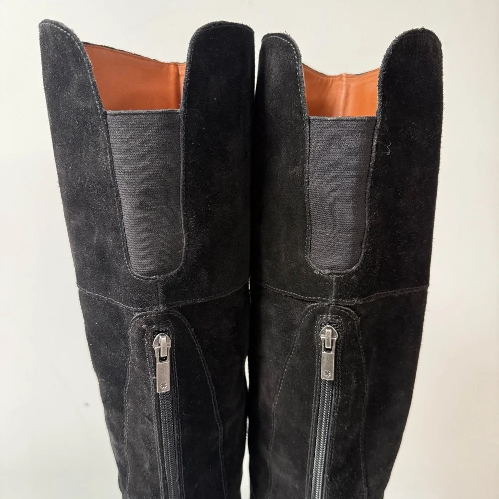 Lucky Brand Black Suede Tall Heeled Boots